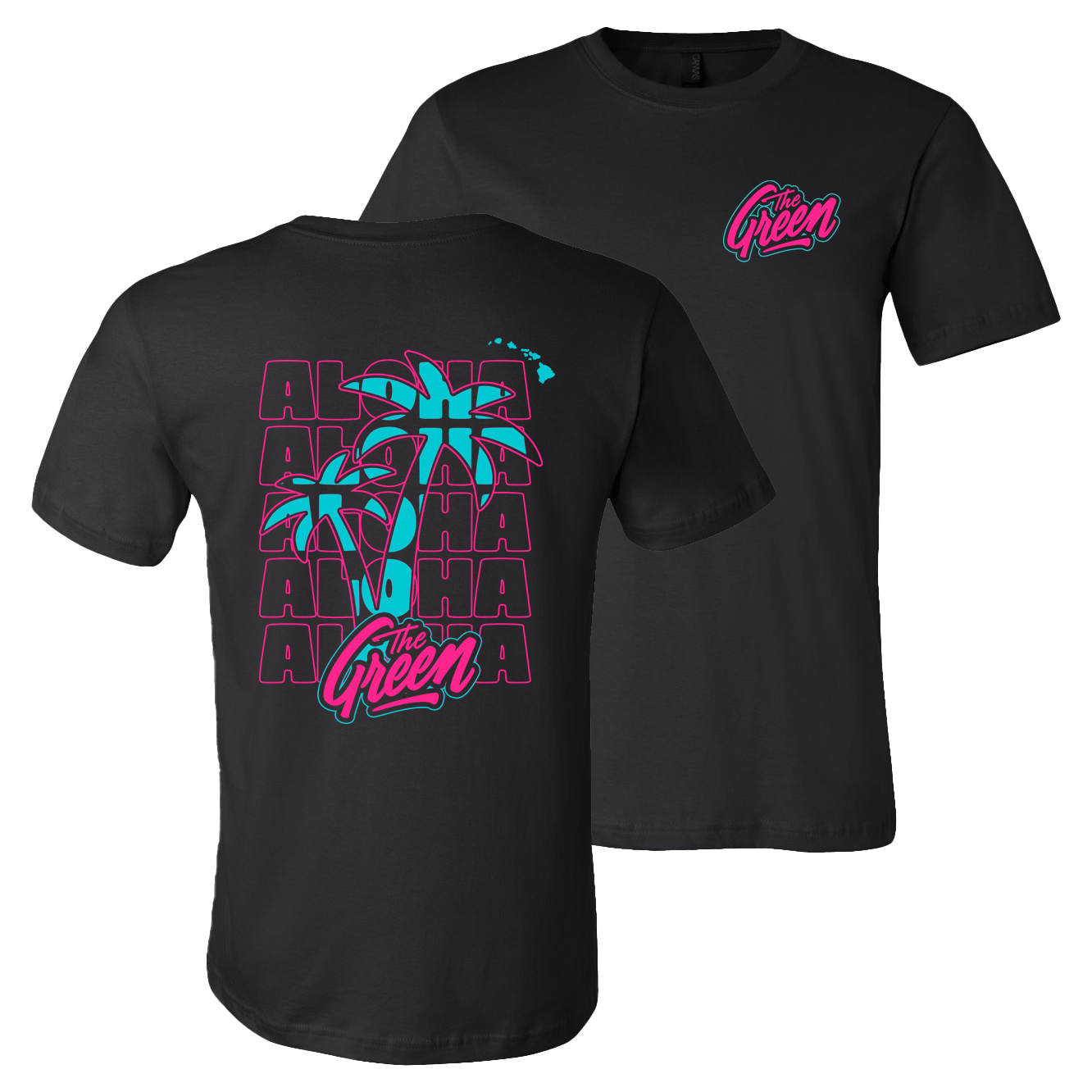 Neon Aloha Stacked Tee