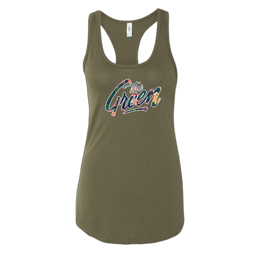 Floral Logo Tank - Olive